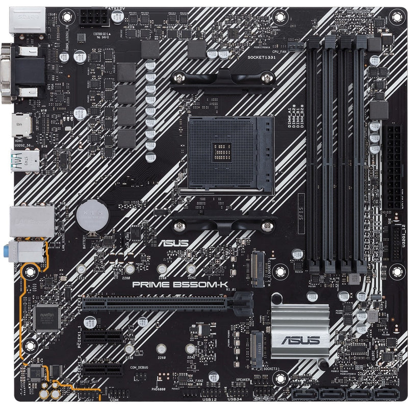 Load image into Gallery viewer, Asus prime b550m-k socket am4 moederbord (zwart wit, raid, gb-lan, sound, µatx)
