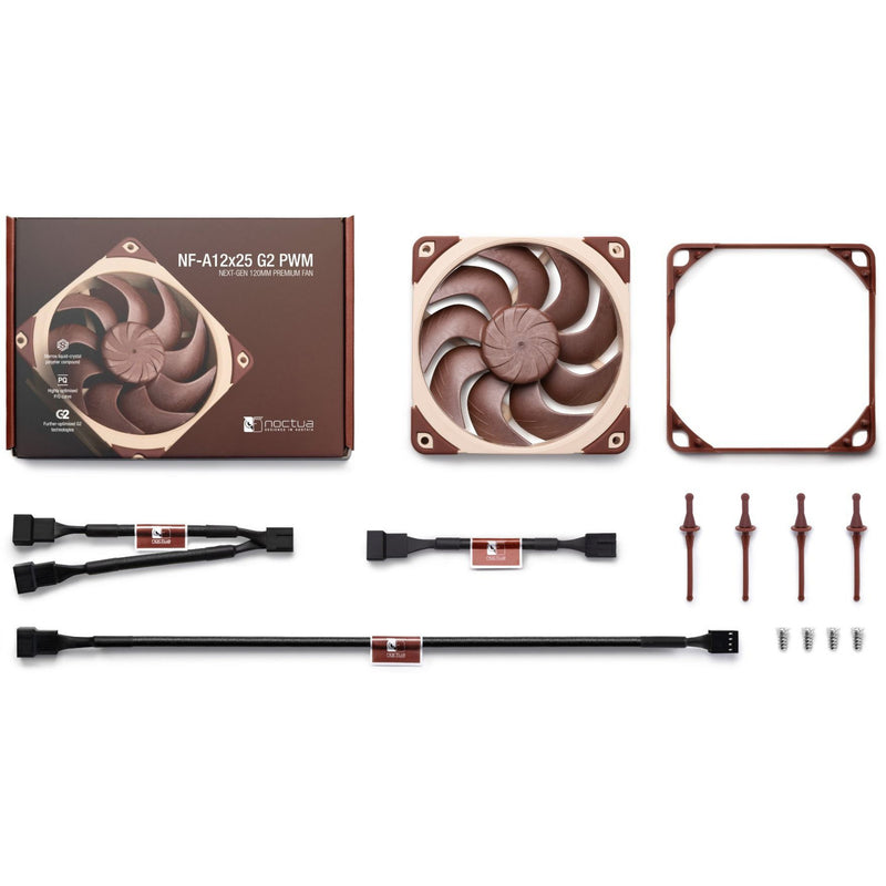 Load image into Gallery viewer, Noctua nf-a12x25 g2 pwm case fan (bruin, 120 x 120 x 25 mm)
