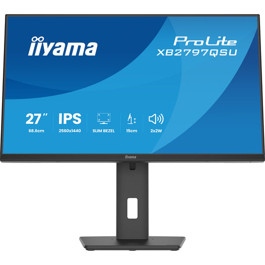 Iiyama prolite xb2797qsu-b1 27 monitor (zwart (mat), hdmi, displayport, usb, audio)