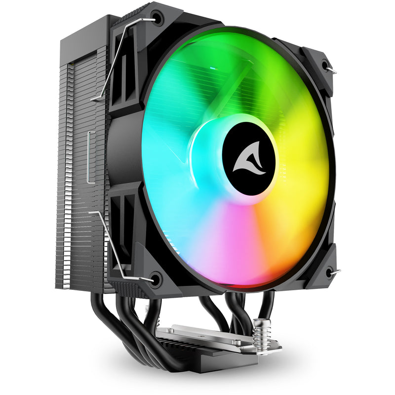 Load image into Gallery viewer, Sharkoon a50 rgb cpu-koeler (zwart, 4-pins pwm fan-connector)
