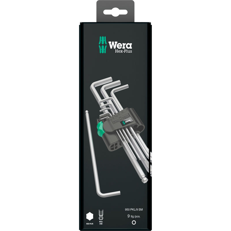 Load image into Gallery viewer, Wera 950 9 hex-plus 1 sb stiftsleutelset, metrisch, verchroomd (9-delig)
