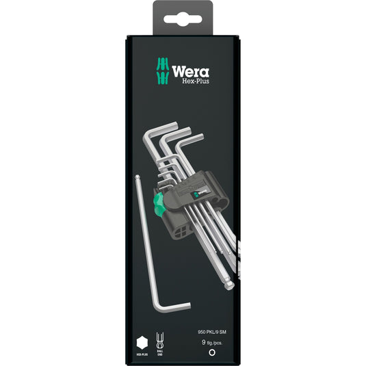 Wera 950 9 hex-plus 1 sb stiftsleutelset, metrisch, verchroomd (9-delig)