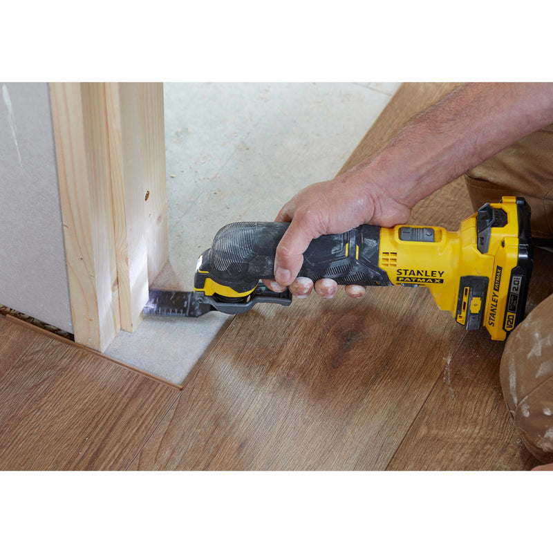 Load image into Gallery viewer, Stanley fatmax v20 18v multitool multifunctioneel gereedschap (geel zwart, koffer, 2 accu's (2.0ah) en oplader (2a) inbegrepen)
