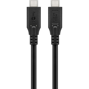 Goobay usb-c 4.0 > usb-c kabel (zwart, 0,5 meter)