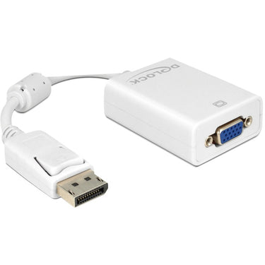 Delock displayport 1.2 > vga adapter (wit, 0,22 meter)