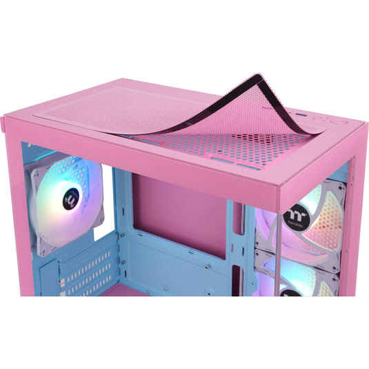 Thermaltake view 170 tg argb mini tower behuizing (roze | 2x usb-a | rgb | tempered glass)