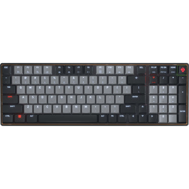 Cherry kw 550 mx lp mechanisch toetsenbord (zwart, us lay-out (qwerty), mx low profile 2.0 ivory, 96%, white leds, pbt keycaps)