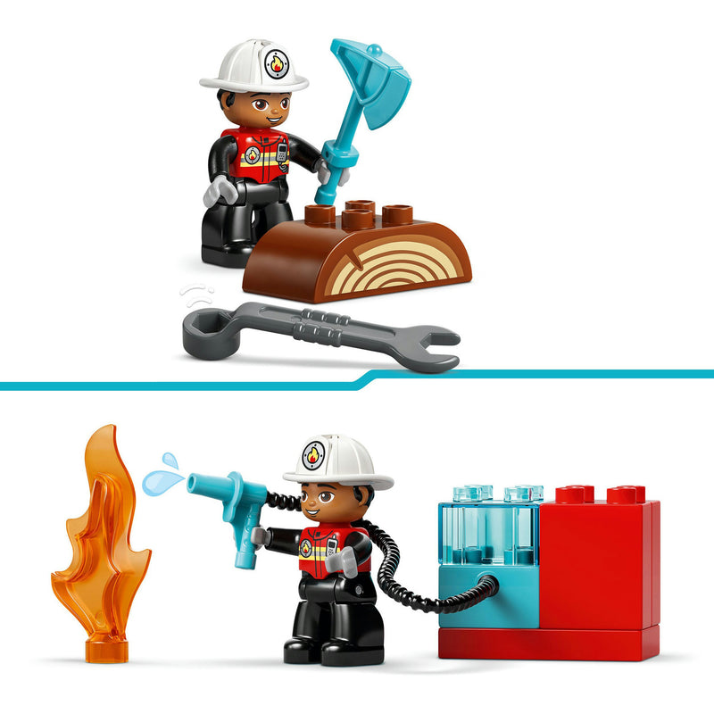 Load image into Gallery viewer, Lego duplo 10473 brandweertruck met slang en brandweerman
