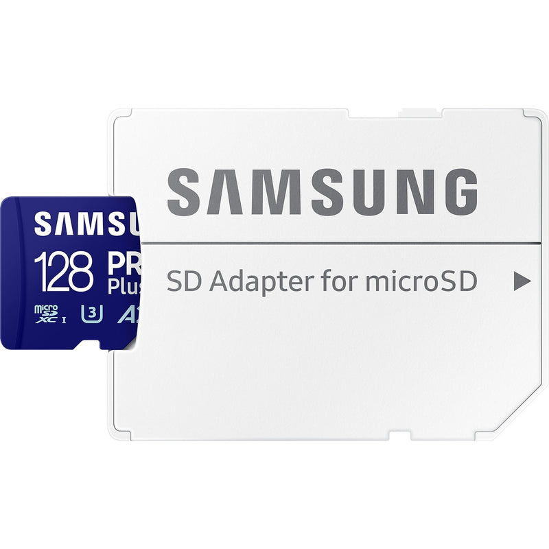 Load image into Gallery viewer, Samsung pro plus 128 gb microsdxc (2023) geheugenkaart (blauw, uhs-i u3, class 10, v30, a2)
