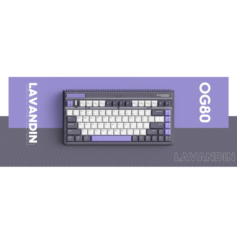 Load image into Gallery viewer, Iqunix og80 lavandin wireless mechanical keyboard, gaming toetsenbord (lavendel, us lay-out, cherry mx brown, 80% (tkl), hot-swappable, pbt, 2.4ghz | bluetooth 5.1 | usb-c)
