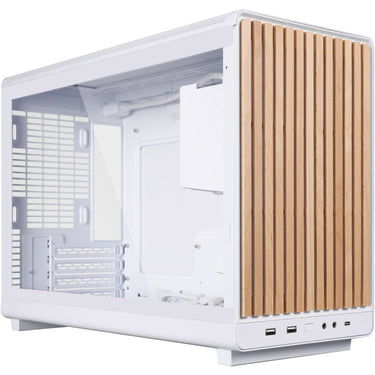 Lian li a3-matx white (wood edition) midi tower behuizing (wit houtkleur | 2x usb-a | 1x usb-c | tempered glass)
