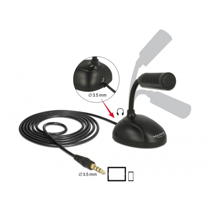 Load image into Gallery viewer, Delock condensator microfoon (zwart)
