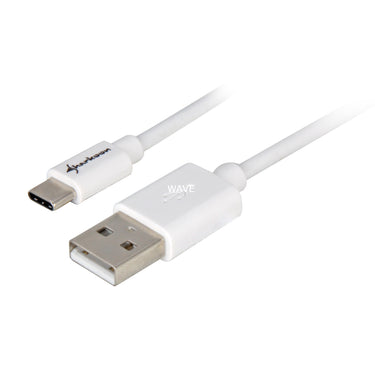 Sharkoon usb-a 2.0 - usb-c kabel (wit, 3 meter)