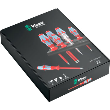 Wera 3165 i 6 schroevendraaierset, roestvrij staal + rek (rood blauw, 6-delig)