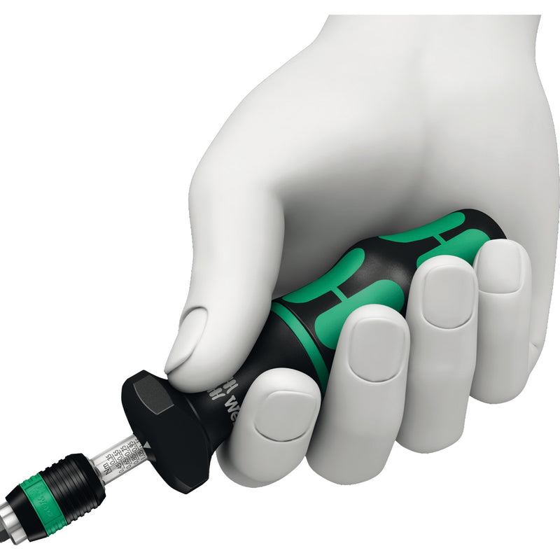 Load image into Gallery viewer, Wera serie 7400 kraftform instelbare momentschroevendraaier draaimomentsleutel (zwart groen, 0.3 tot 1.2 nm, met rapidaptor snelwisselhouder)
