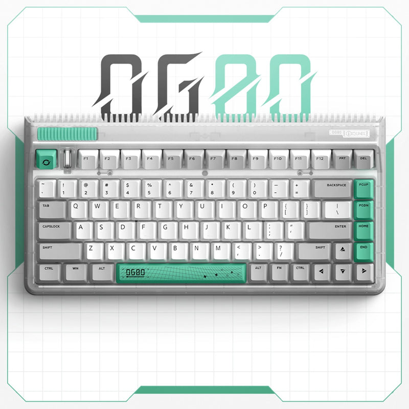 Load image into Gallery viewer, Iqunix og80 wormhole wireless mechanical keyboard, gaming toetsenbord (grijs groen, us lay-out, cherry mx red, rgb leds, 80% (tkl), hot-swappable, pbt, 2.4ghz | bluetooth 5.1 | usb-c)
