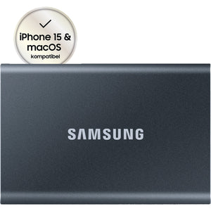 Samsung portable t7 2 tb externe ssd (grijs, mu-pc2t0t ww, usb-a 3.2 (10 gbit s))