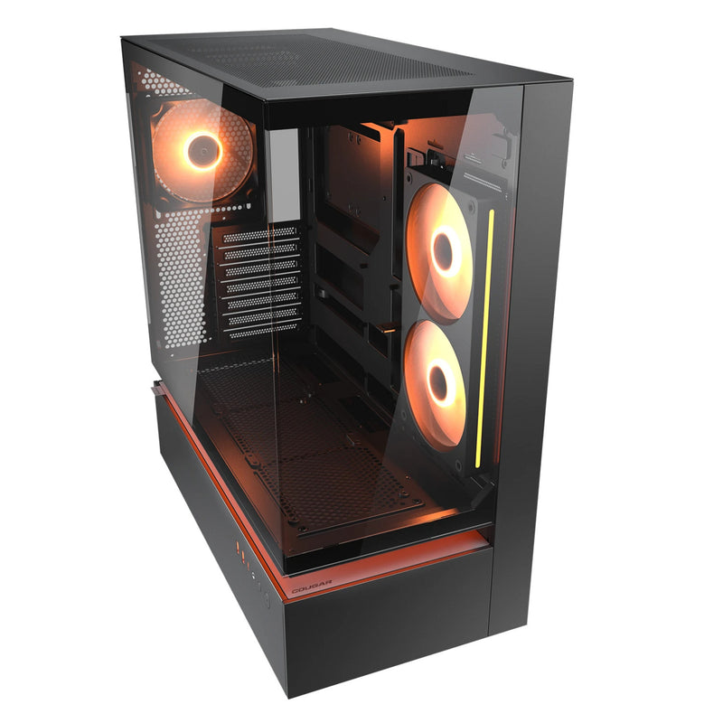 Load image into Gallery viewer, Cougar cfv235 midi tower behuizing (zwart | 2x usb-a | 1x usb-c | rgb | tempered glass)
