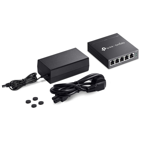 Tp-link omada es205gp switch (zwart, 4x poe+)