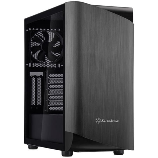 Silverstone seta a1 midi tower behuizing (zwart titanium | 2x usb-a | 1x usb-c | rgb | tempered glass)