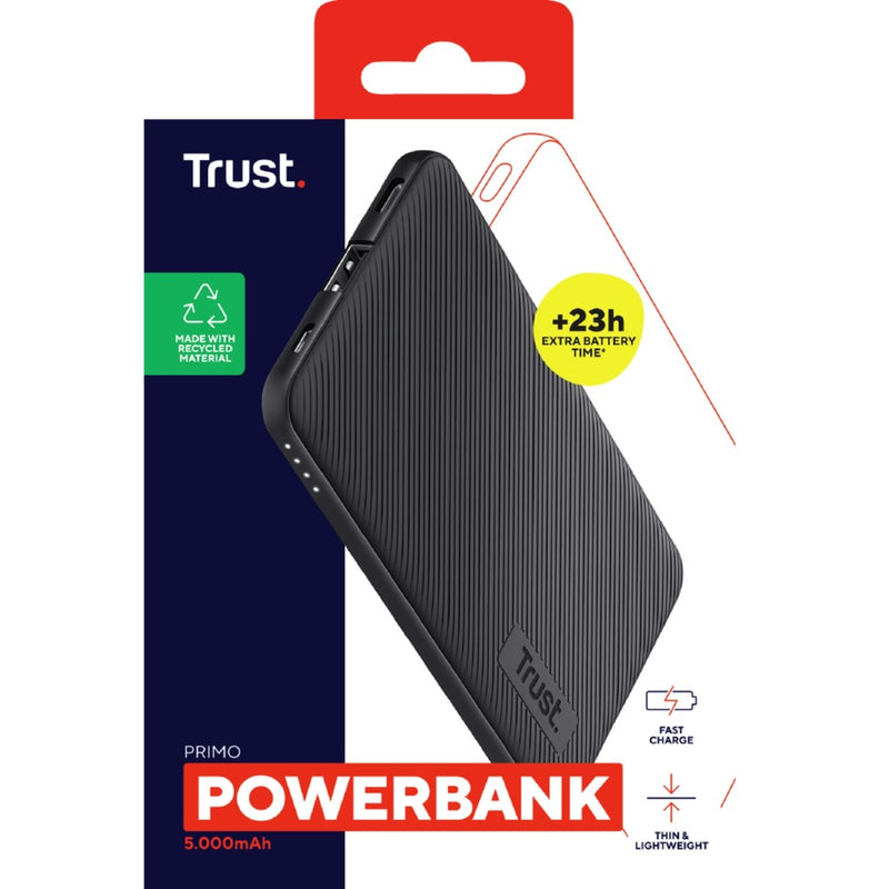 Load image into Gallery viewer, Trust primo 5.000 mah eco powerbank (zwart)
