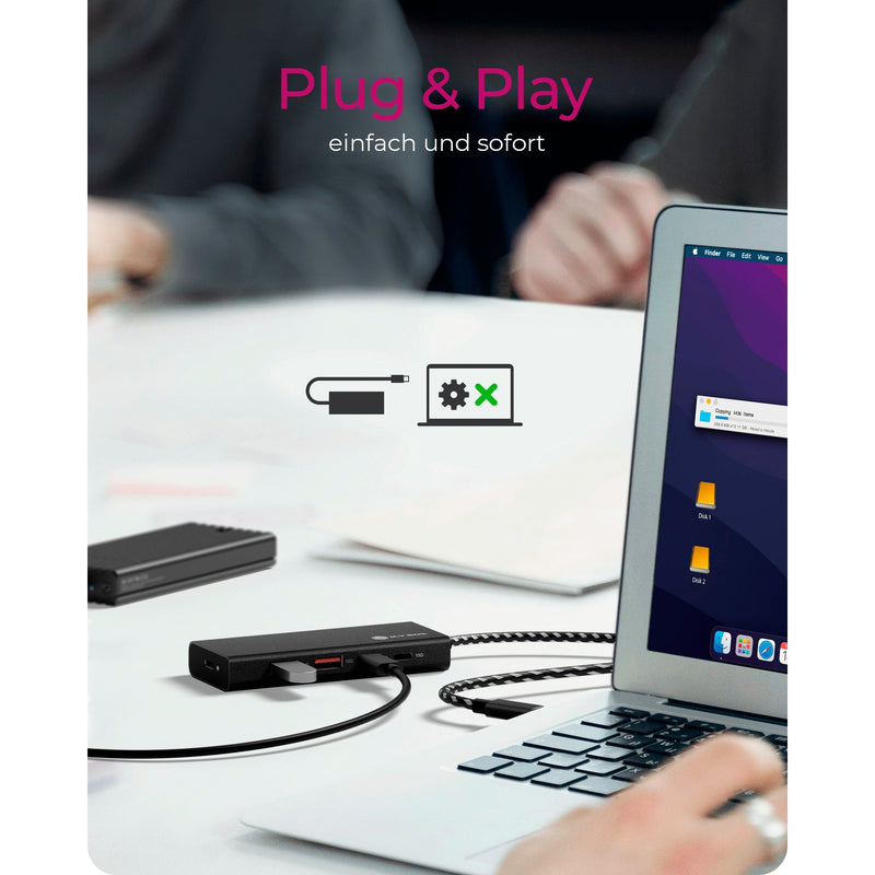 Load image into Gallery viewer, Icy box ib-hub1436-cpd usb-hub (zwart, 2x usb-a, 2x usb-c)
