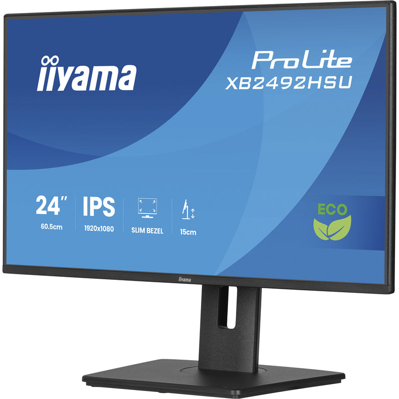 Load image into Gallery viewer, Iiyama prolite xb2492hsu-b1 24 monitor (zwart (mat), hdmi, displayport, 2x usb-a, usb-b, 120 hz)
