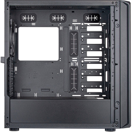 Silverstone sst-sed1-b midi tower behuizing (zwart | 2x usb-a | 1x usb-c)