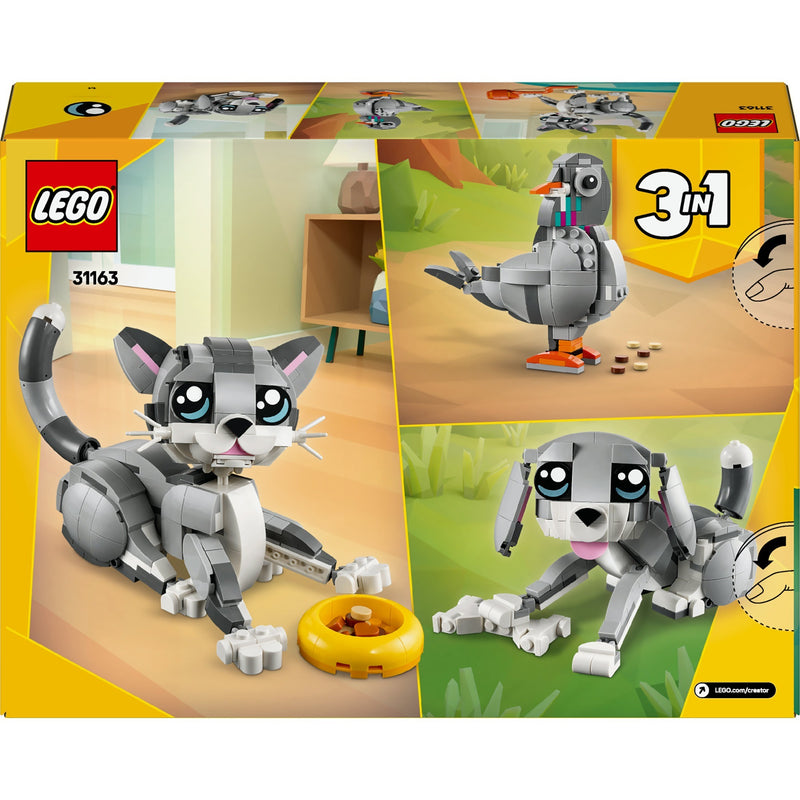 Load image into Gallery viewer, Lego creator 3in1 speelse kat, hond en duif speelgoed voor meisjes en jongens 8 jaar vanaf 31163
