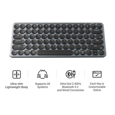 Keychron b3 pro-k8 toetsenbord (wit, us lay-out (qwerty), scissor switches, 75%, abs keycaps, 2.4 ghz | bluetooth | usb)