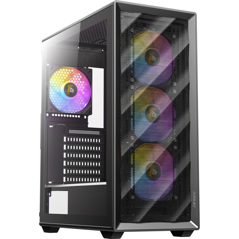 Load image into Gallery viewer, Antec ax85 argb midi tower behuizing (zwart | 2x usb-a | tempered glass)
