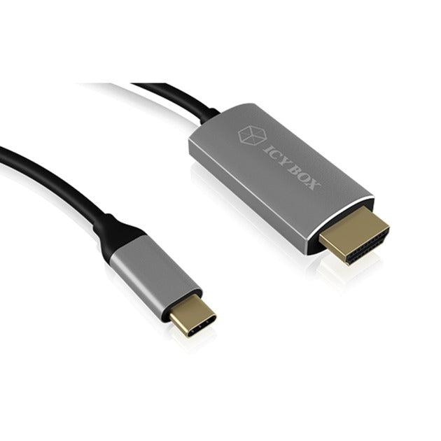 Load image into Gallery viewer, Icy box usb-c (male) > hdmi (male) kabel (zwart, 1,8 meter)
