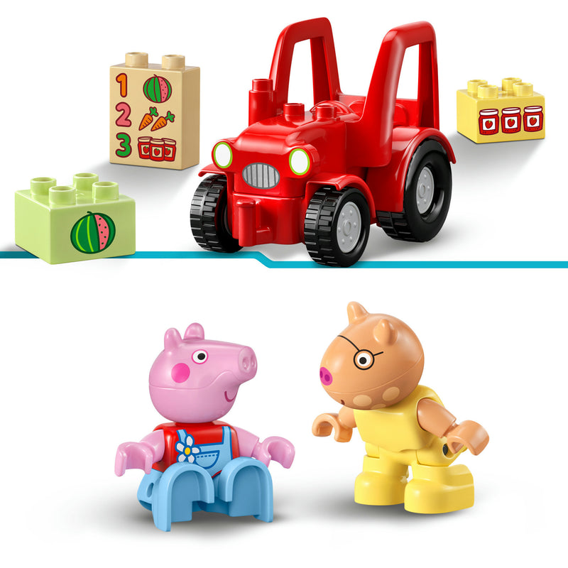 Afbeelding laden in galerijviewer, Lego duplo peppa big tractor en marktkraam dieren speelgoed voor peuters - 10468
