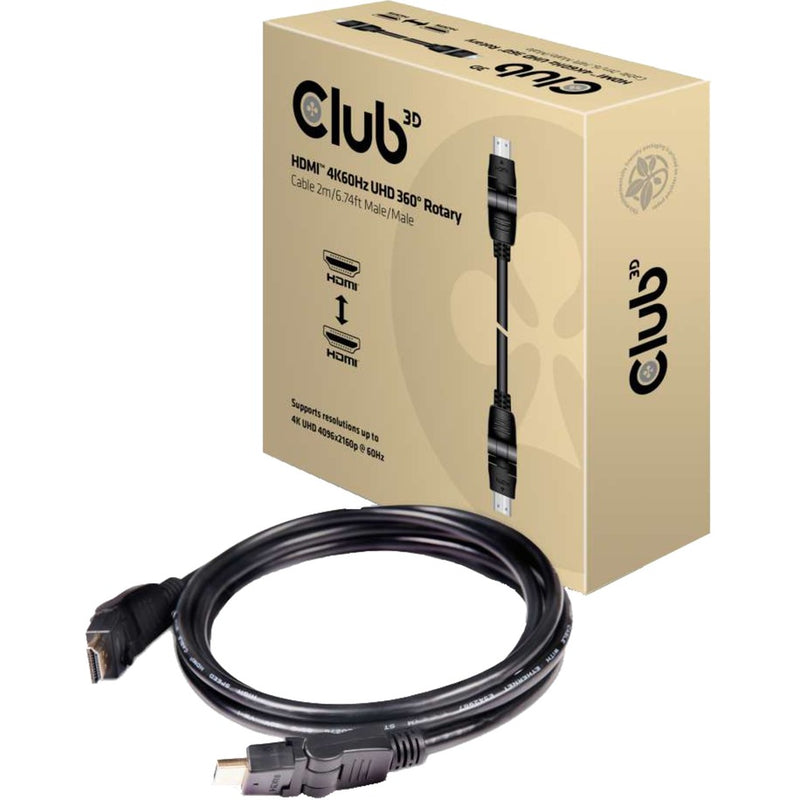 Load image into Gallery viewer, Club 3d hdmi 2.0 360° draaibare kabel (zwart, 2 meter, 4k)
