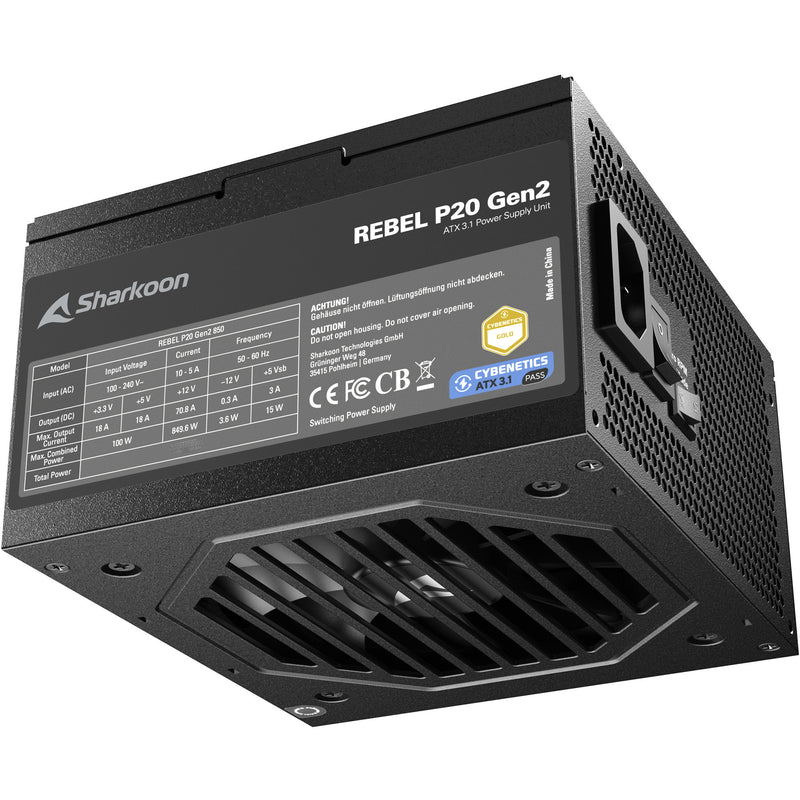 Load image into Gallery viewer, Sharkoon rebel p20 gen2 modulaire 1000 watt voeding (zwart, 1x 12v-2x6, 3x pcie)

