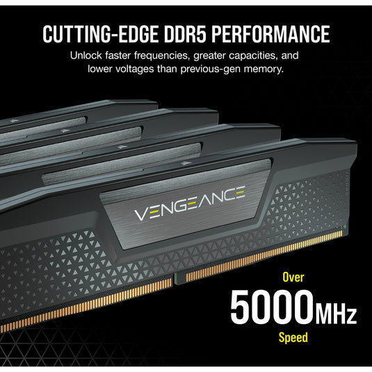 Corsair 32 gb ddr5-6000 kit werkgeheugen (zwart, cmk32gx5m2b6000c30, vengeance, xmp)