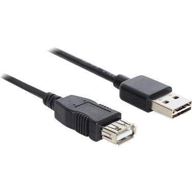 Delock easy-usb-a 2.0 male > usb-a 2.0 female verlengkabel (zwart, 5 meter)