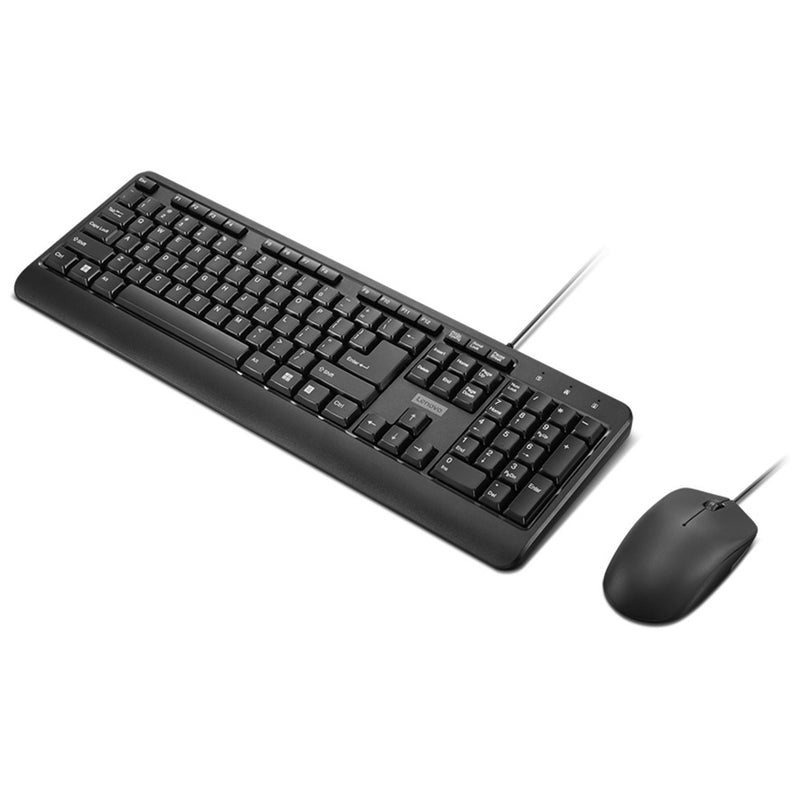 Load image into Gallery viewer, Lenovo 160 wired combo desktopset (zwart, us lay-out (qwerty), 100%, usb-a, 1.600 dpi)
