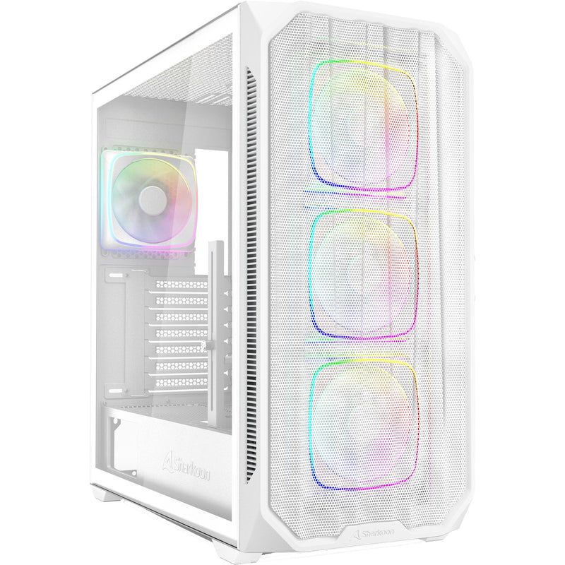 Load image into Gallery viewer, Sharkoon ak5m rgb midi tower behuizing (wit | 2x usb-a | 1x usb-c | rgb | tempered glass)
