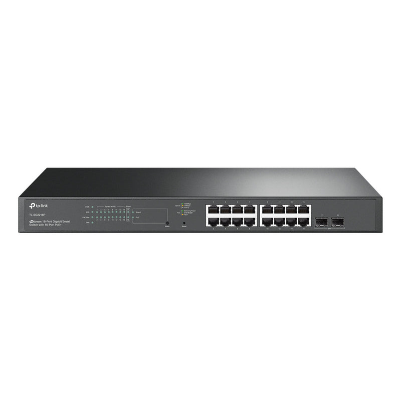 Load image into Gallery viewer, Tp-link omada sg2218p jetstream 18-poorts gigabit smart switch (zwart, 16x poe+, 2x gigabit sfp)

