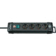 Brennenstuhl premium-line 4x stekkerdoos (zwart, 1951140100, voor 4 stekkers, 1,8m)