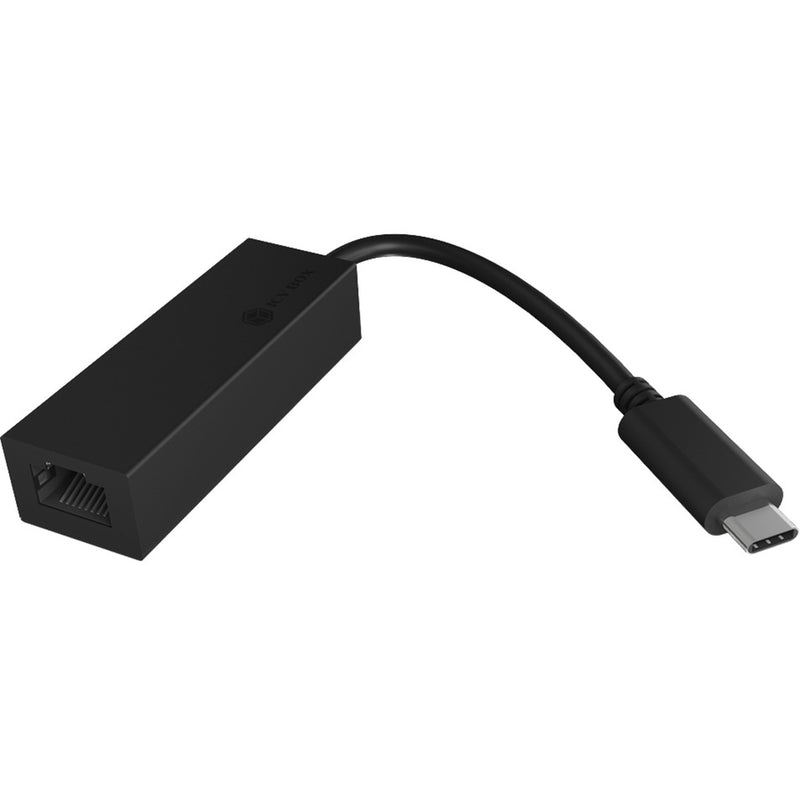 Load image into Gallery viewer, Icy box ib-lan100-c3 usb-c > gigabit ethernet lan adapter (zwart)
