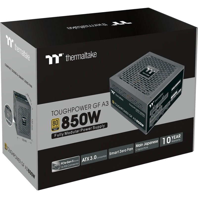 Load image into Gallery viewer, Thermaltake toughpower gf a3 gold - tt premium edition modulaire 850 watt voeding (zwart, 4x pcie)
