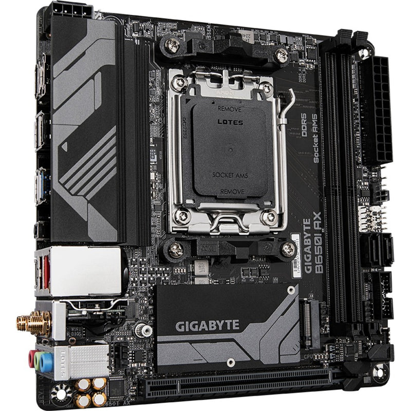 Load image into Gallery viewer, Gigabyte b650i ax socket am5 moederbord (zwart grijs, raid, 2.5 gb-lan, wlan, bt, sound, mini-itx)

