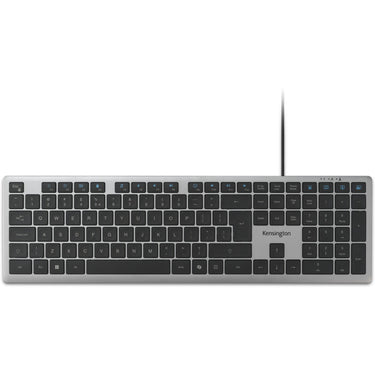Kensington kb515 eq usb-c usb-a wired keyboard (grijs, us-international lay-out (qwerty), scissor switches, 100%)
