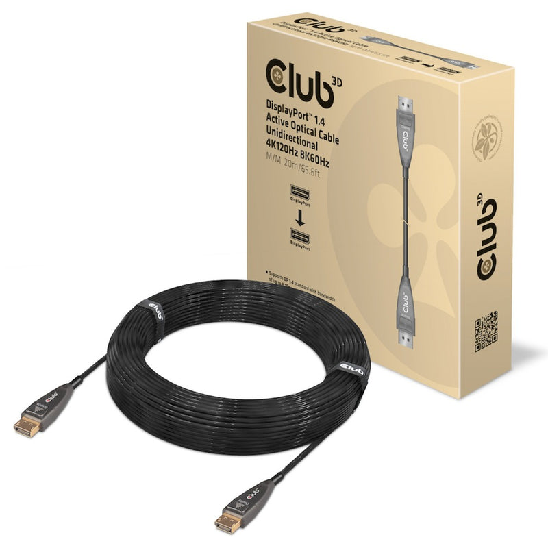 Load image into Gallery viewer, Club 3d actieve optische displayport 1.4 kabel (zwart, 20 meter, 8k)
