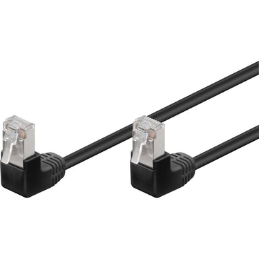 Goobay patchkabel cat 5e 2x90° f utp 3m (zwart)
