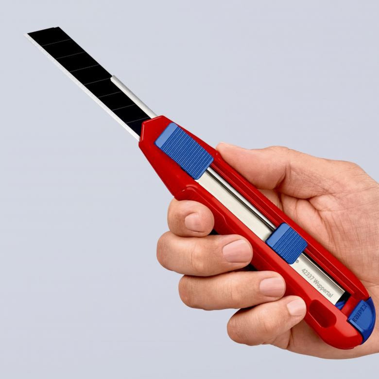 Load image into Gallery viewer, Knipex cutix universele mes stanleymes (rood blauw, incl. 2 mesbladen)
