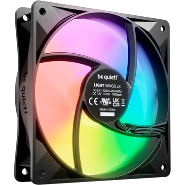 Be quiet! light wings lx pwm rgb case fans (zwart, 3 stuks, 120 x 120 x 25 mm)