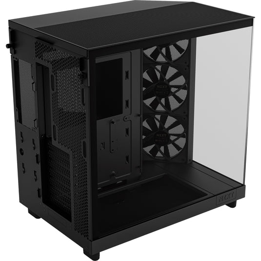 Nzxt h6 flow midi tower behuizing (zwart | 2x usb-a | 1x usb-c | tempered glass)